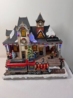 Holiday Train Village Decoration - Red/Green